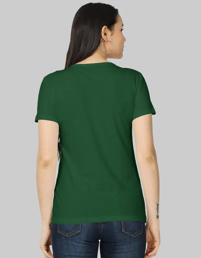 Bottle Green_ Genz Pigeon Flower Women’s Classic Cotton T-Shirt | Regular Fit | 180 GSM-Genzprints.jpg