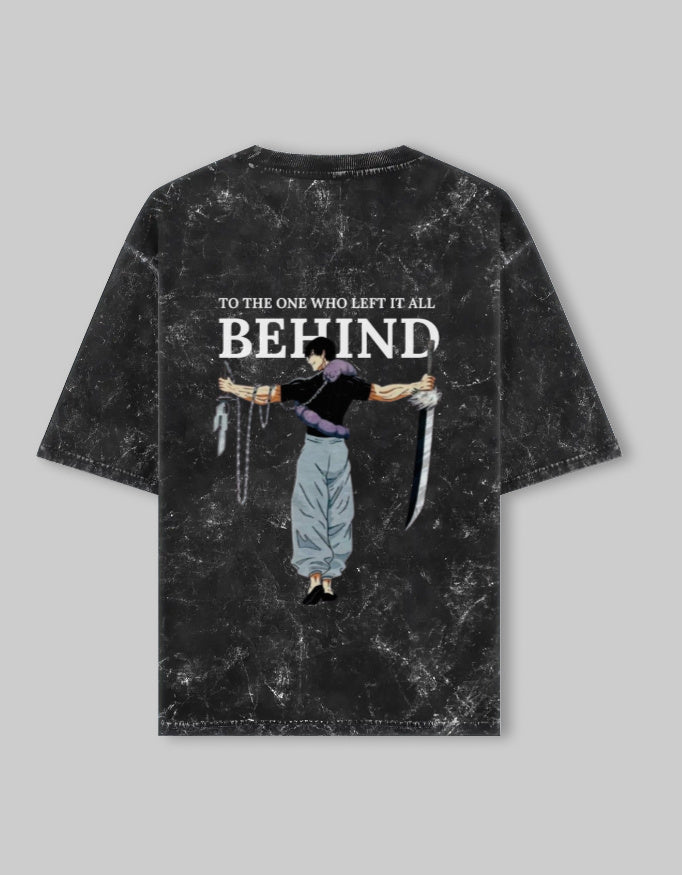 Back Behind Acid Wash Oversized Cotton T-Shirt – Unisex, 240 GSM Black.jpg