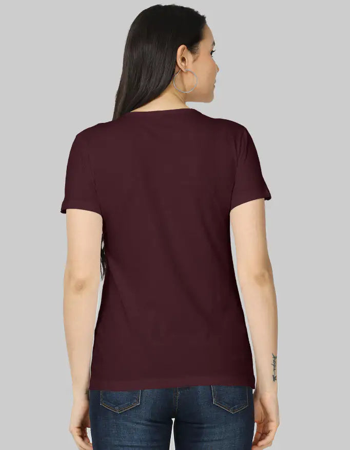 Back Coffee Brown Genz Pigeon Flower Women’s Classic Cotton T-Shirt | Regular Fit | 180 GSM-Genzprints.jpg