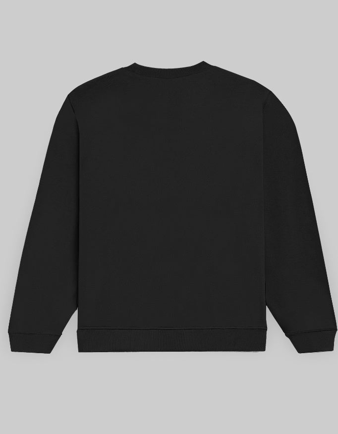 Back Fresh Bloom Cotton Fleece Sweatshirt Unisex 300 GSM Black.jpg