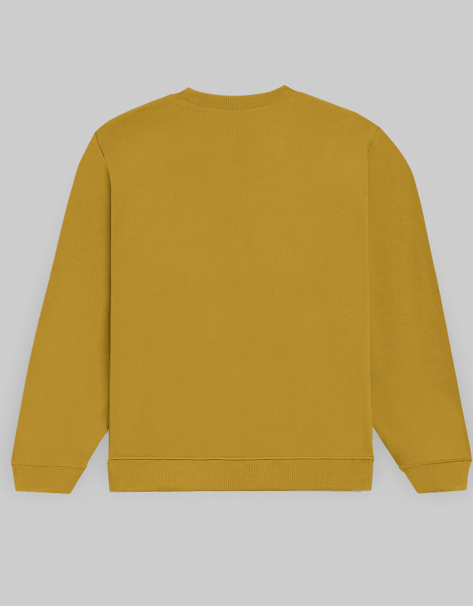 Back Fresh Bloom Cotton Fleece Sweatshirt Unisex 300 GSM Mustard Yellow.jpg