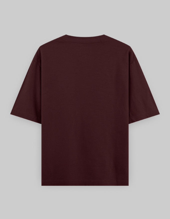 Back_Maroon "Old but Classic" Unisex Oversized Cotton T-Shirt 240 GSM Heavyweight Drop Shoulder Streetwear- Genzprints.jpg