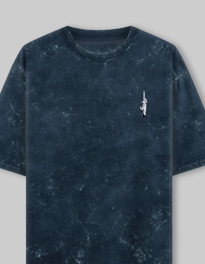 Behind Acid Wash Oversized Cotton TShirt – Unisex, 240 GSM Navy Blue.jpg