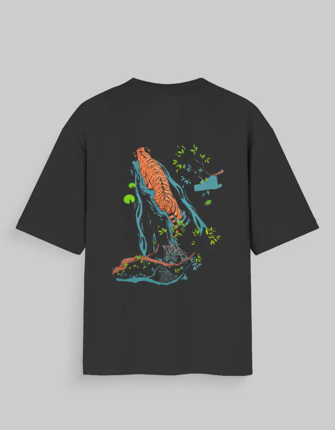 Black-Back_Lonely But Lion Unisex Oversized T-Shirt | 100% Cotton | 180 GSM-Genzprint.jpg