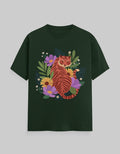 Bottle Green -“Majestic Tiger” Unisex Classic Crew T-Shirt – 100% Cotton 180 GSM Regular Fit Graphic Tee-Genzprints.jpg