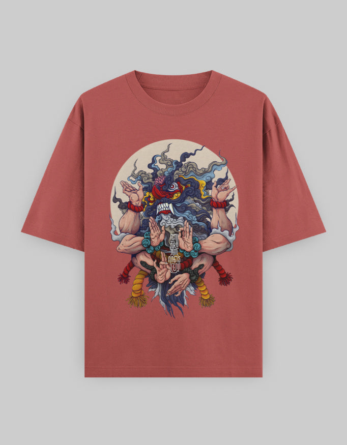 Bujang Anom Oversized Cotton T-Shirt Coral.jpg