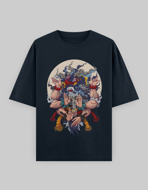 Bujang Anom Oversized Cotton T-Shirt Navy Blue.jpg