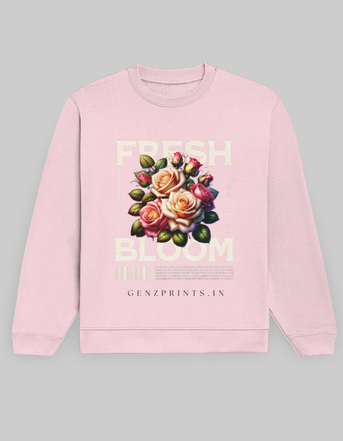 Fresh Bloom Cotton Fleece Sweatshirt Unisex 300 GSM Baby Pink.jpg