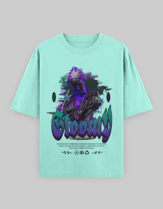 Gloomy Oversized Cotton T-Shirt – Unisex, Heavyweight 240 GSM Mint.jpg