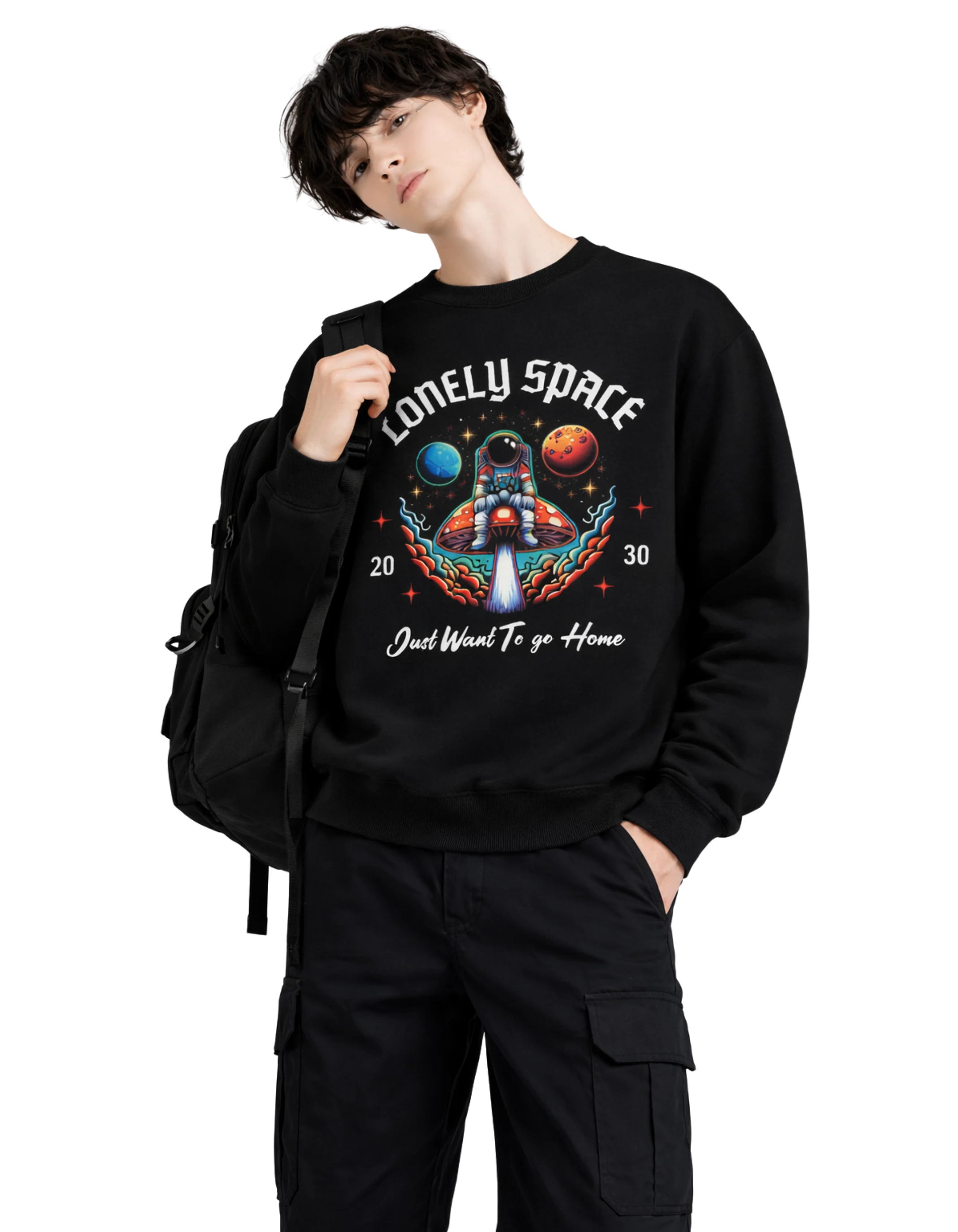 lonely-space-sweatshirt-with-Bag-black-front.jpg