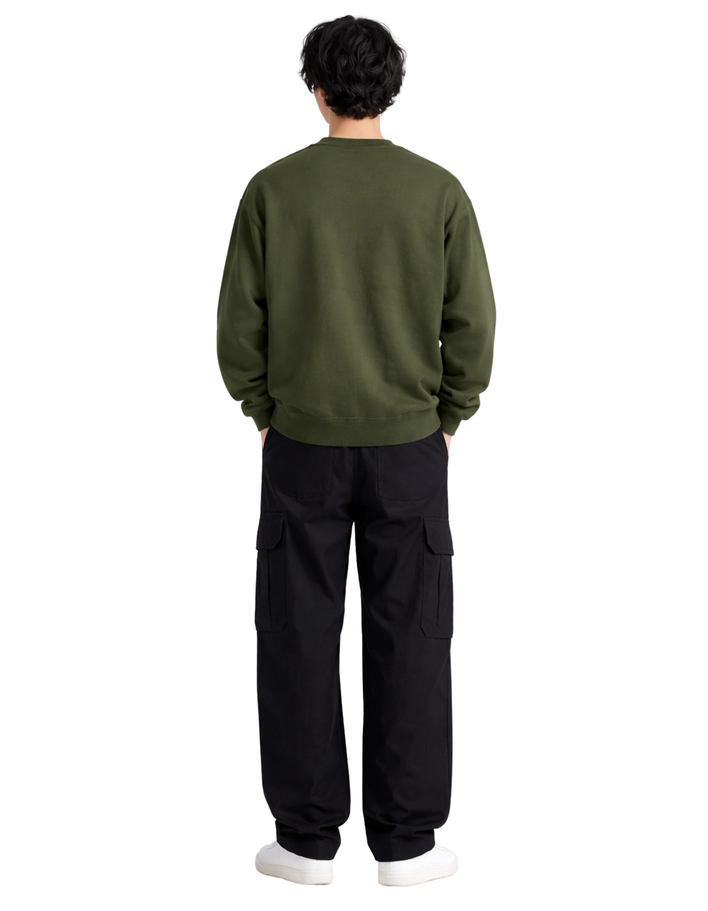 lonely-space-sweatshirt-Olive-green-Back.jpg