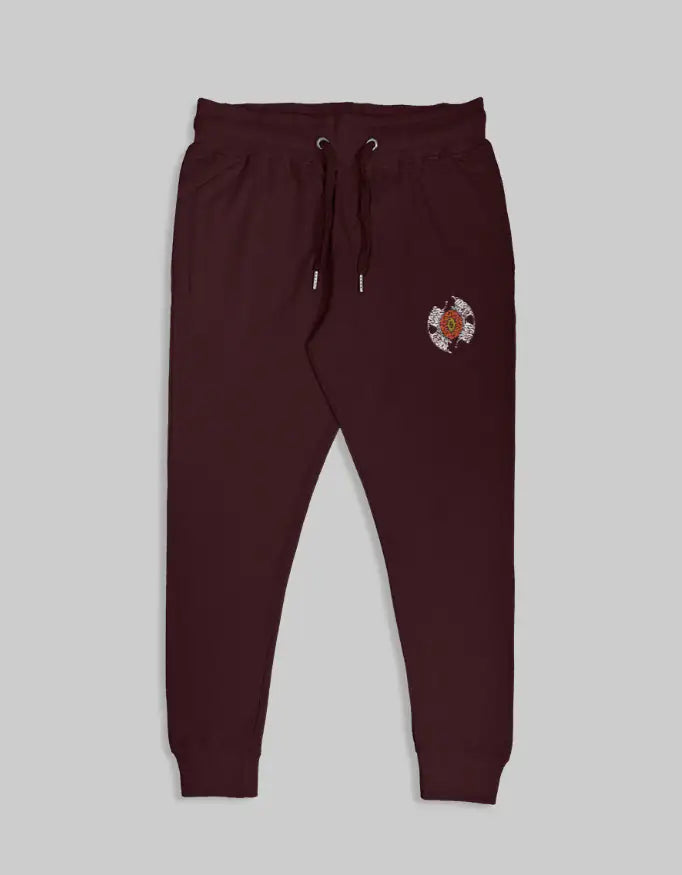 Maroon-Unisex Cotton Joggers | 260 GSM | Ribbed Waist & Cuffs | Relaxed Fit-Genzprint.jpg