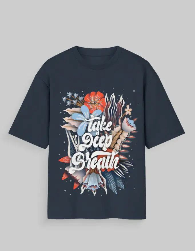 Navy Blue-Take Deep Breath - Unisex Oversized Cotton T-Shirt 180 GSM –  Casual Streetwear- Genzprints.jpg
