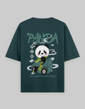 Petrol Blue-Panda Unisex Oversized Cotton T-Shirt | 240 GSM Heavyweight Streetwear Fit-Genzprints.jpg