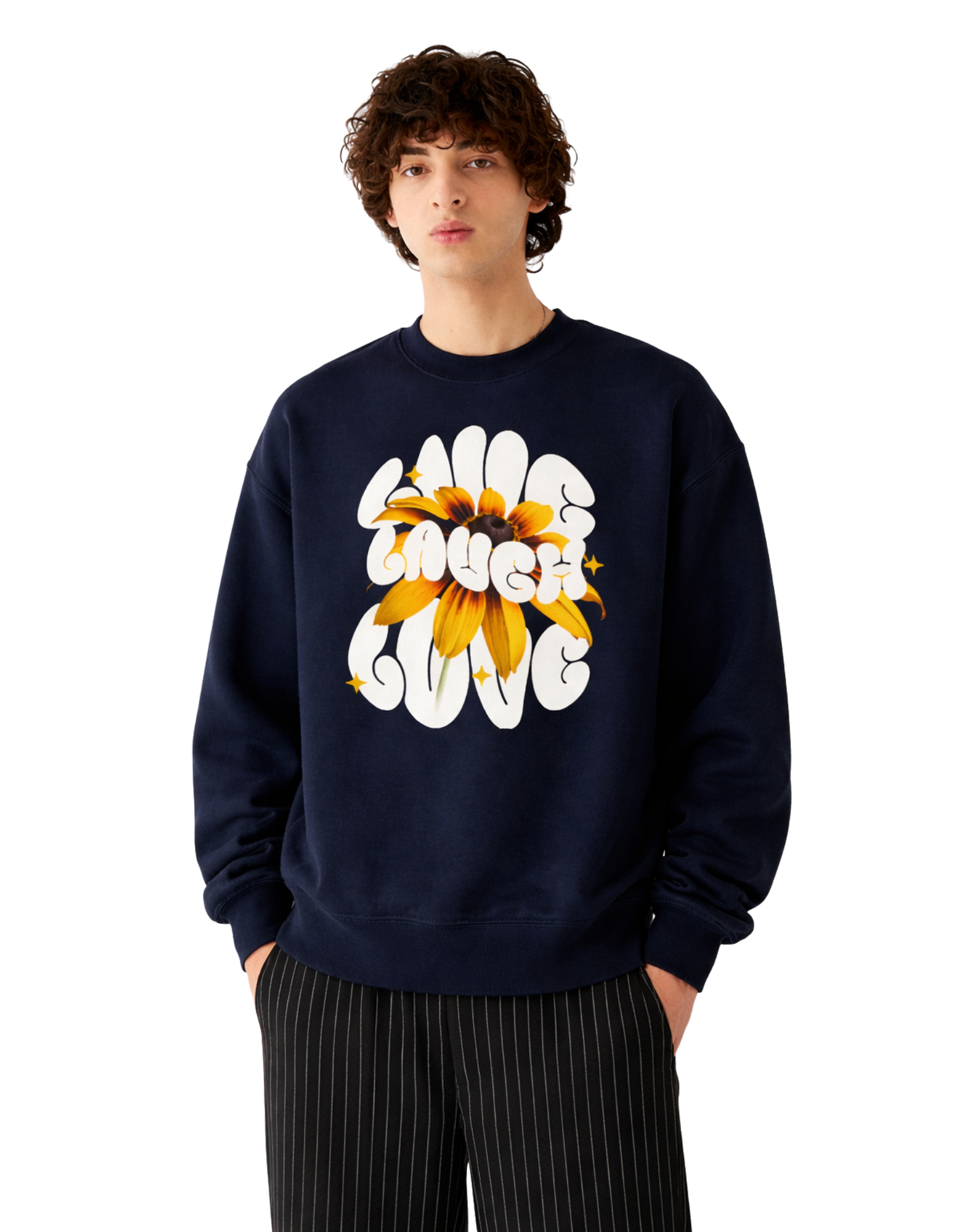 Live Laugh Love Cotton Sweatshirt | 300 GSM Unisex Fleece - Genzprints