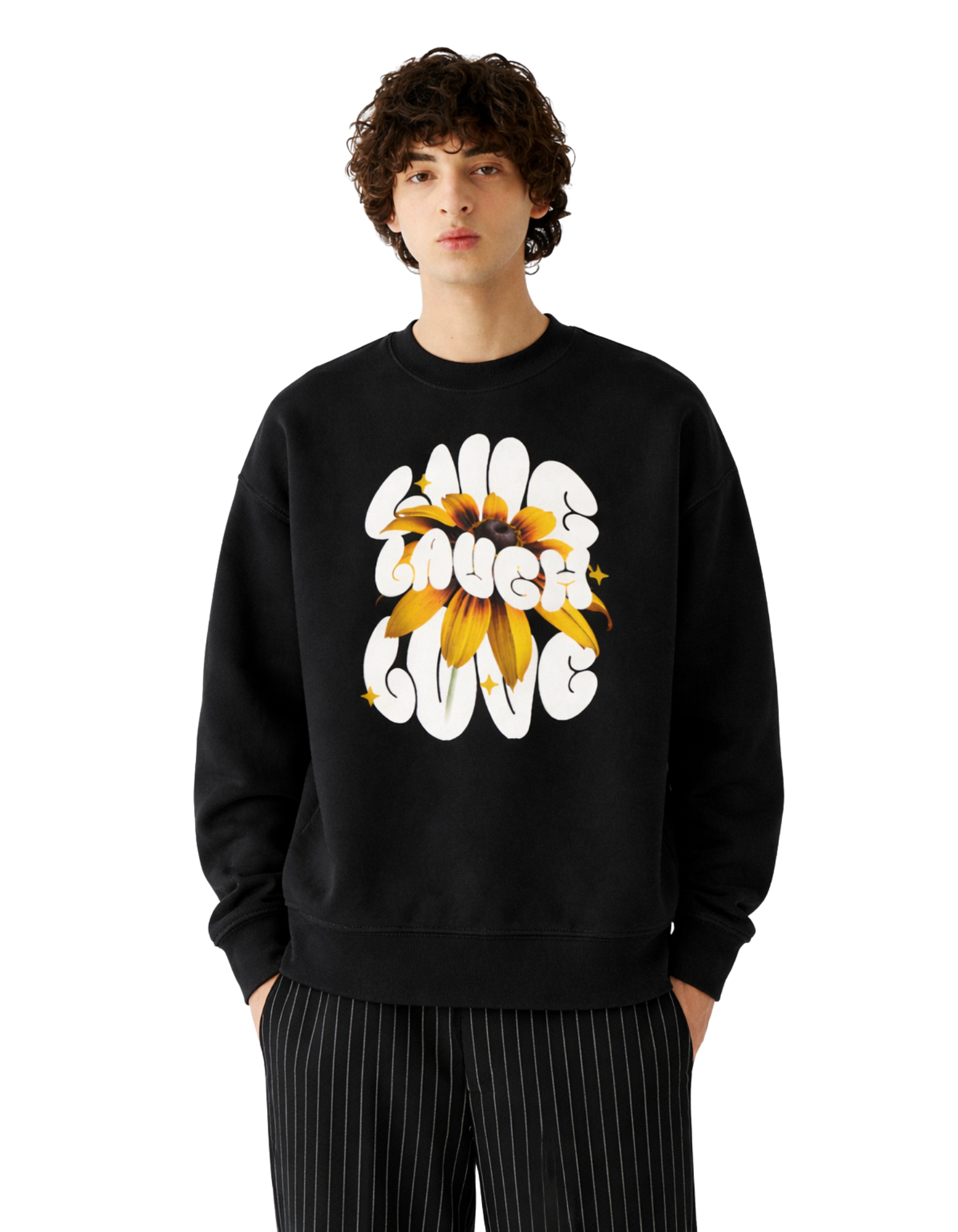 Live Laugh Love Cotton Sweatshirt | 300 GSM Unisex Fleece - Genzprints