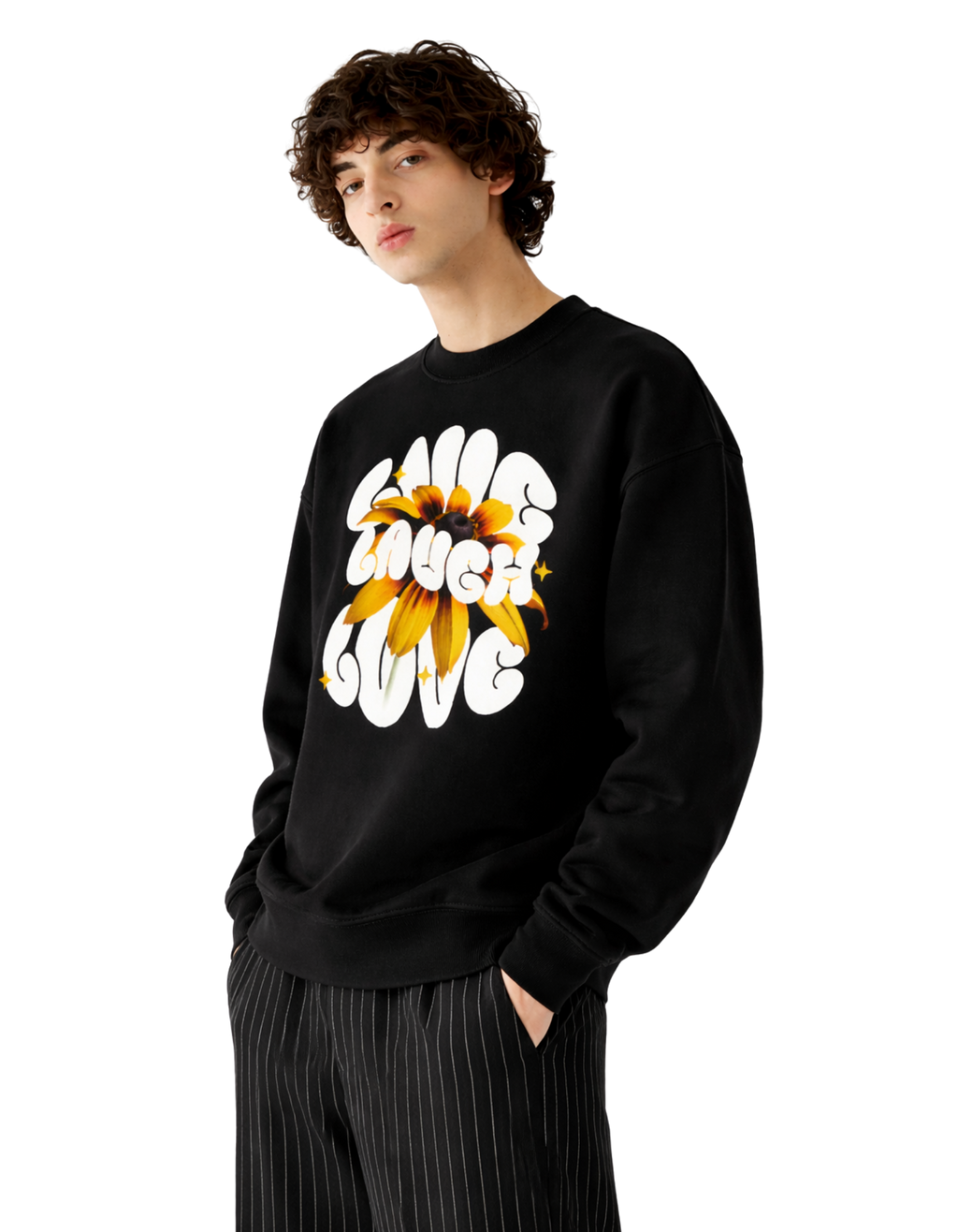 Live Laugh Love Cotton Sweatshirt | 300 GSM Unisex Fleece - Genzprints