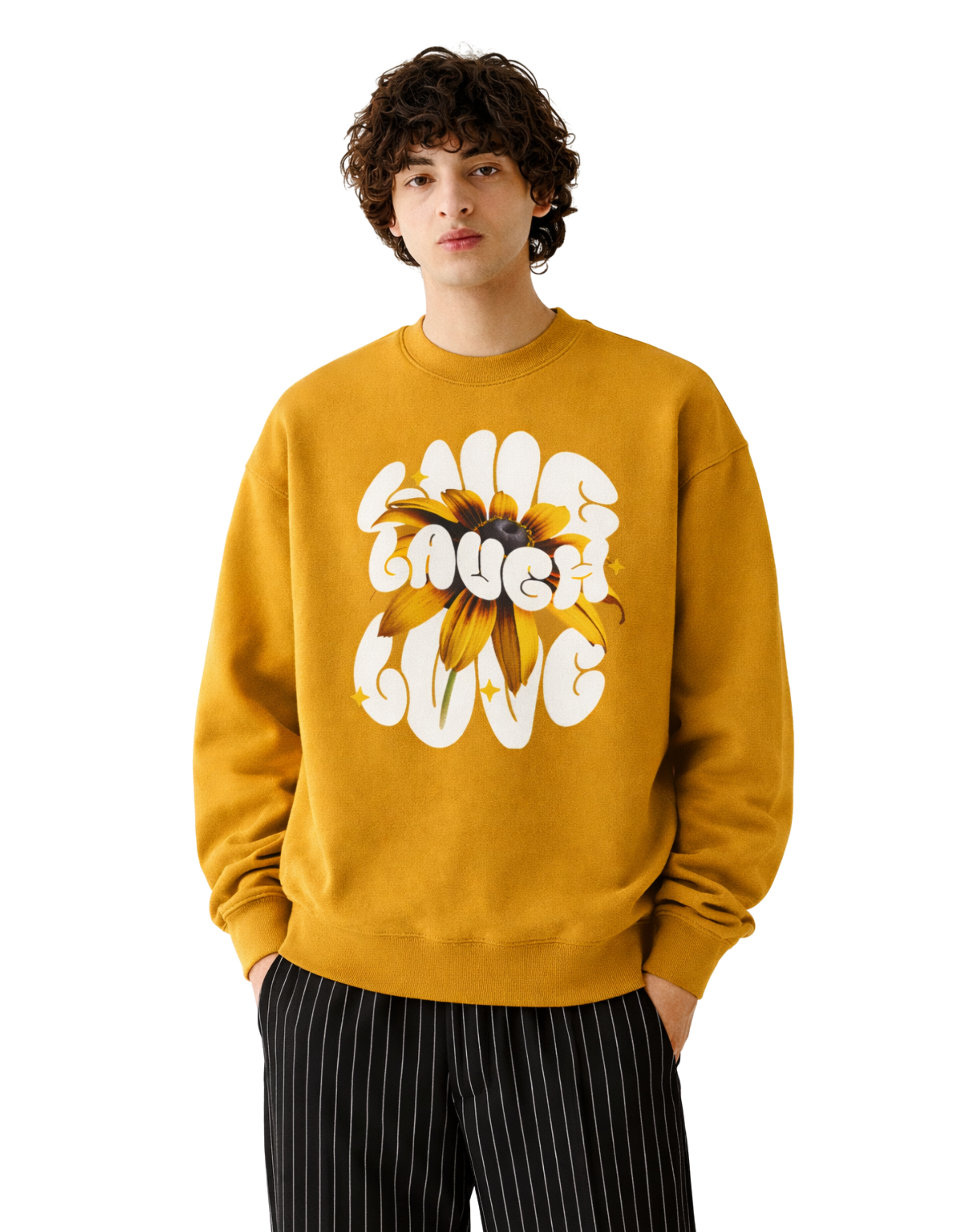 Live Laugh Love Cotton Sweatshirt | 300 GSM Unisex Fleece - Genzprints