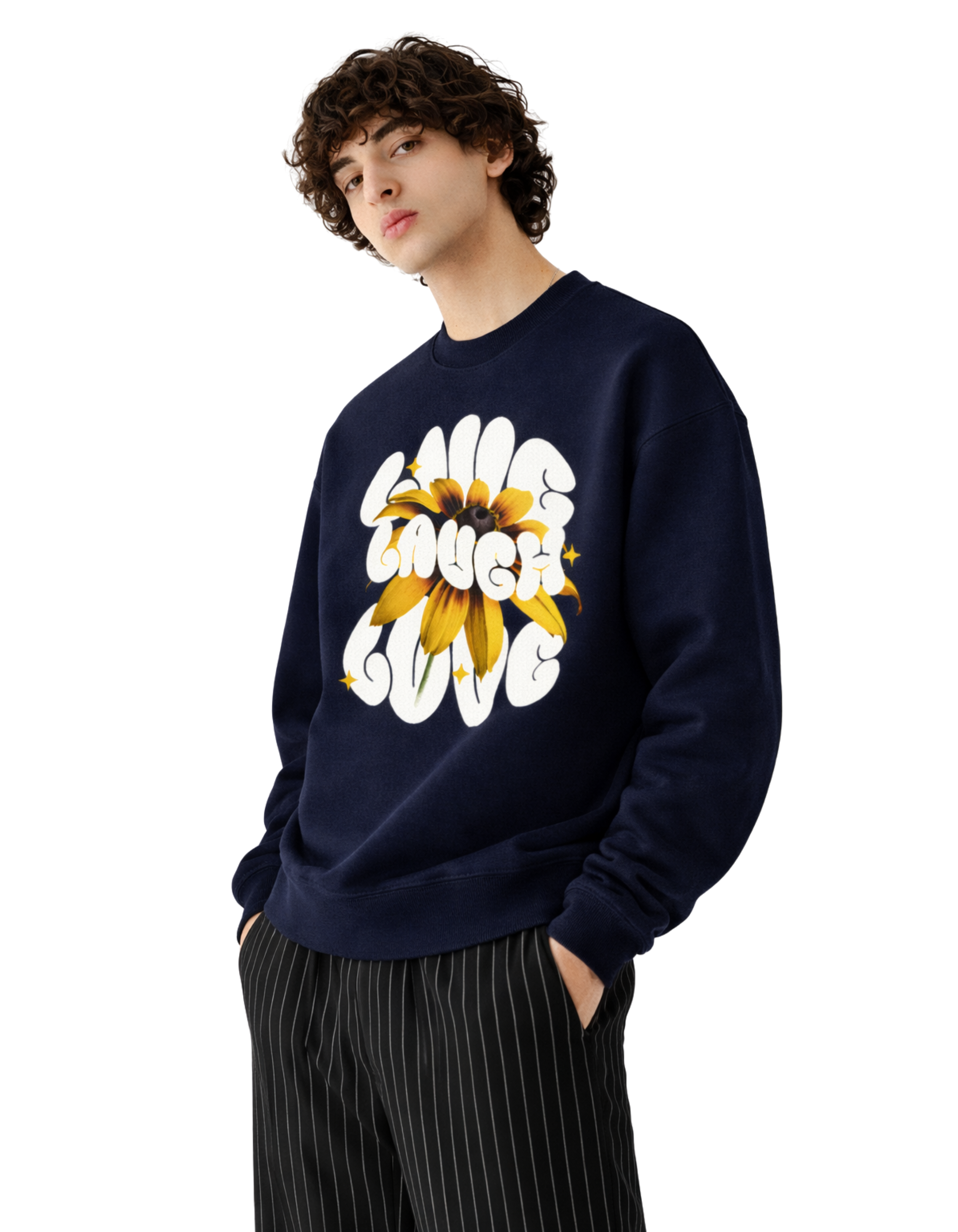 Live Laugh Love Cotton Sweatshirt | 300 GSM Unisex Fleece - Genzprints