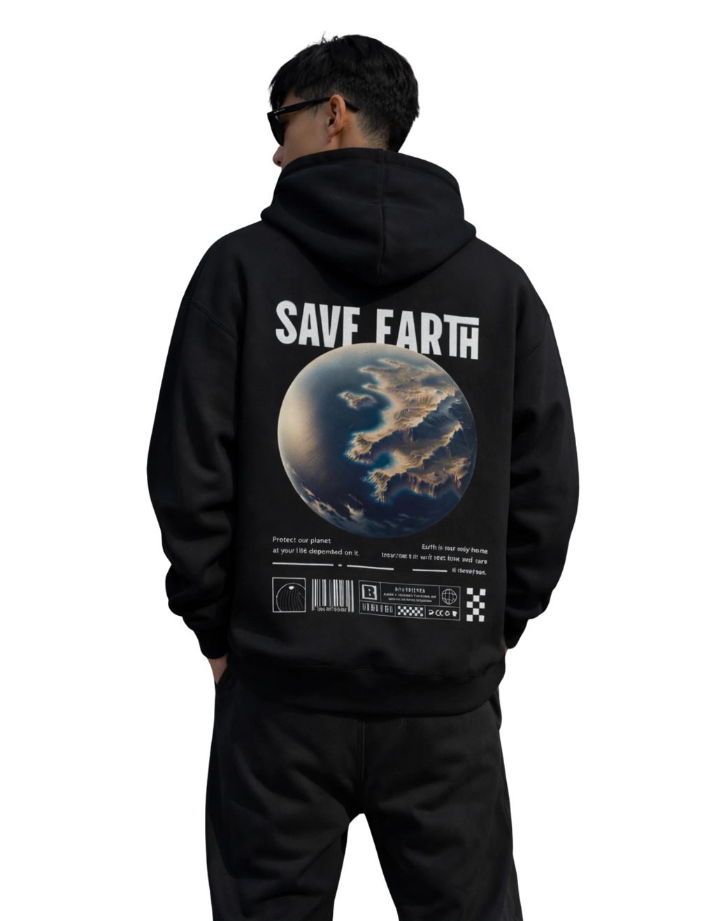 Save Earth Graphic Hoodie | 260 GSM Unisex Terry Hoodie - Genzprints