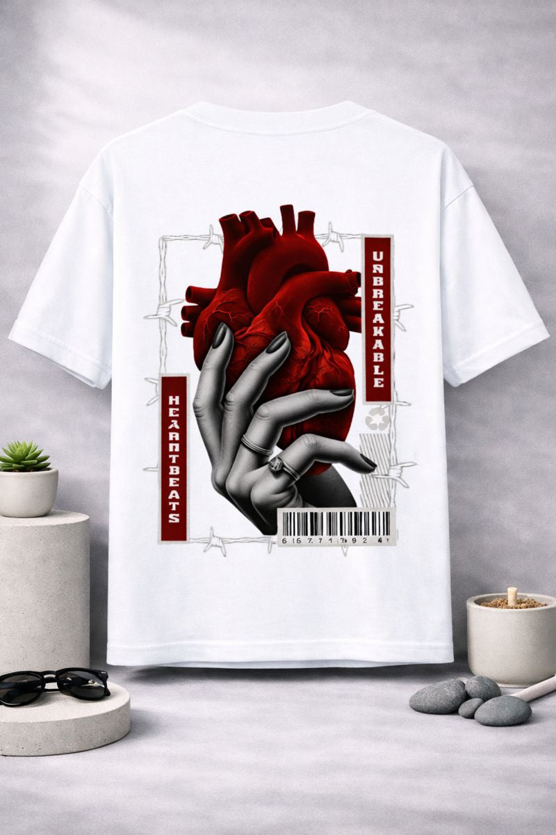 Unbreakable Heart Oversized T-Shirt | 240 GSM Premium Cotton Gen-Z Streetwear