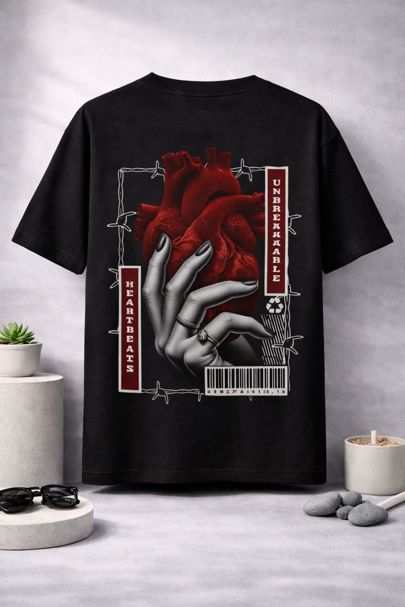 Unbreakable Heart Oversized T-Shirt | 240 GSM Premium Cotton Gen-Z Streetwear