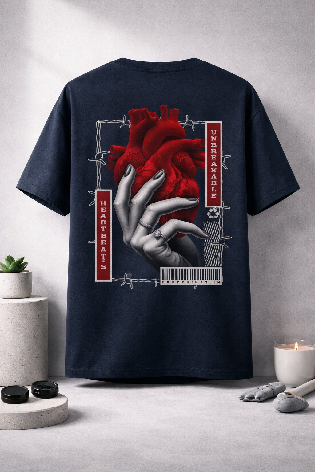 Unbreakable Heart Oversized T-Shirt | 240 GSM Premium Cotton Gen-Z Streetwear